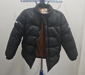 Kids Black Puffer Jacket with Brown Lining